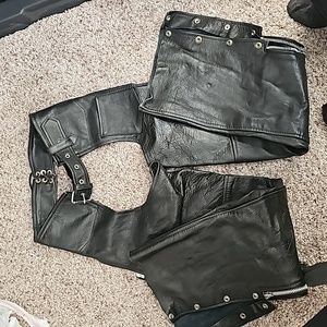 LEATHER CHAPS ladies Small RIDE SAFE STAY WARM